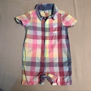 NWT Gap 12-18 Month Colorful Plaid Collared One Piece